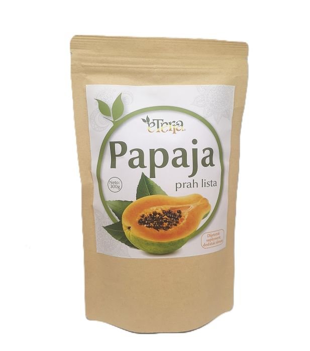 Papaja prah lista bogat je enzimom papainom koji pomaže oslabljenom pankreasu da vari proteine da ne postanu toksični u crevima