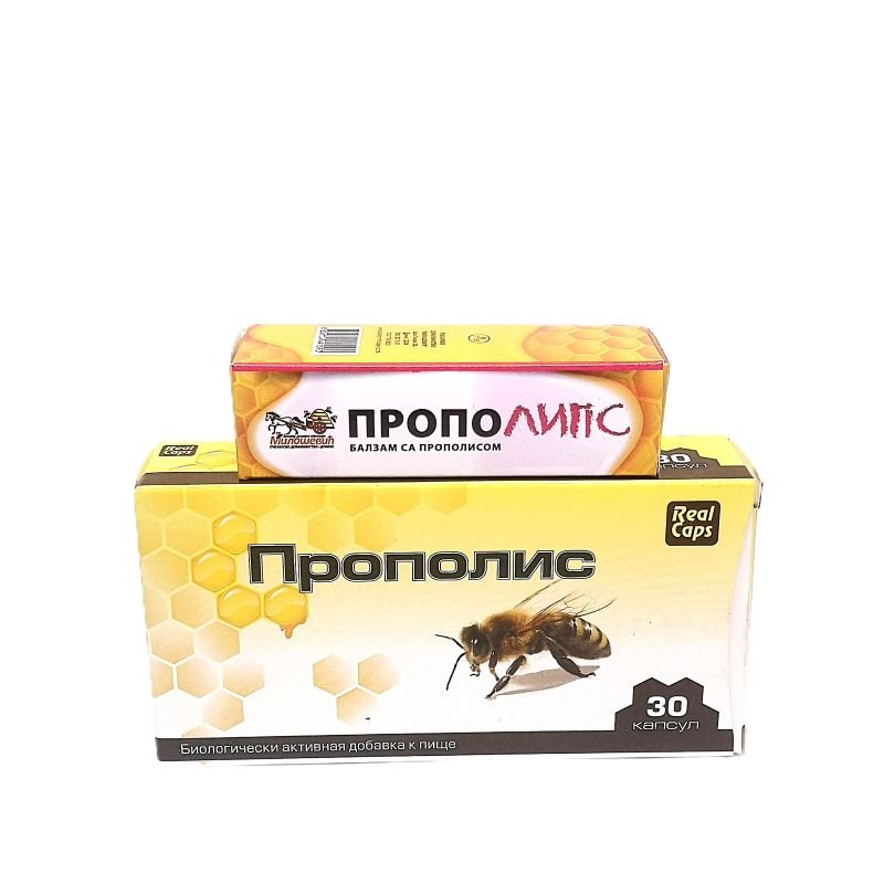 Propolis kapsule i Propolis balzam za infekcije respiratornog sistema i negu i zaštitu usana.